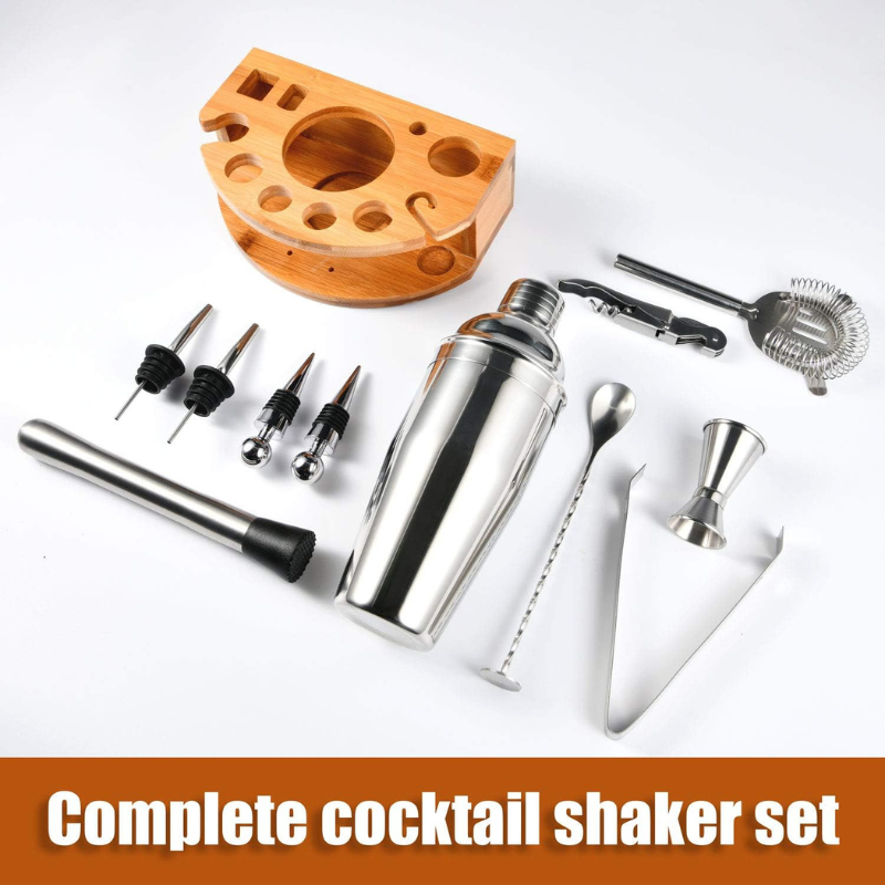 12 Pieces Stainless Steel Bar Tool Set Complete Mixology Kit-Wine and Whiskey Decanter