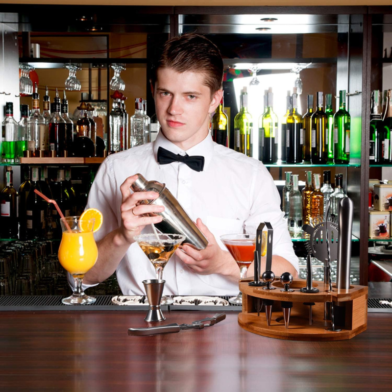 12 Pieces Stainless Steel Bar Tool Set Complete Mixology Kit-Wine and Whiskey Decanter