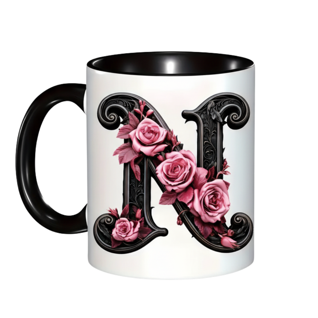 Alphabet Printed Ceramic Coffee Mug