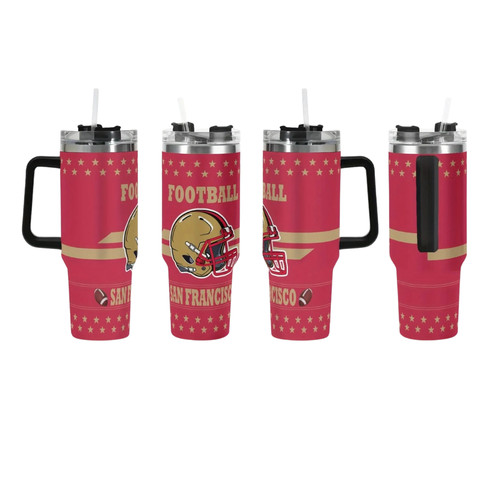 40oz San Francisco 49ers Football Team Graphic Themed Stainless Steel Travel Mug