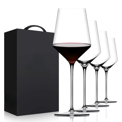 15 oz Crystal Wine Glasses With Long Stem And Thin Rim-Wine and Whiskey Decanter