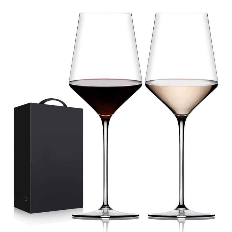 15 oz Crystal Wine Glasses With Long Stem And Thin Rim-Wine and Whiskey Decanter