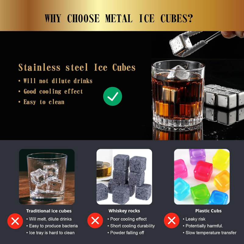 Cube Shape Whiskey Stones With Glasses And Coasters-Wine and Whiskey Decanter