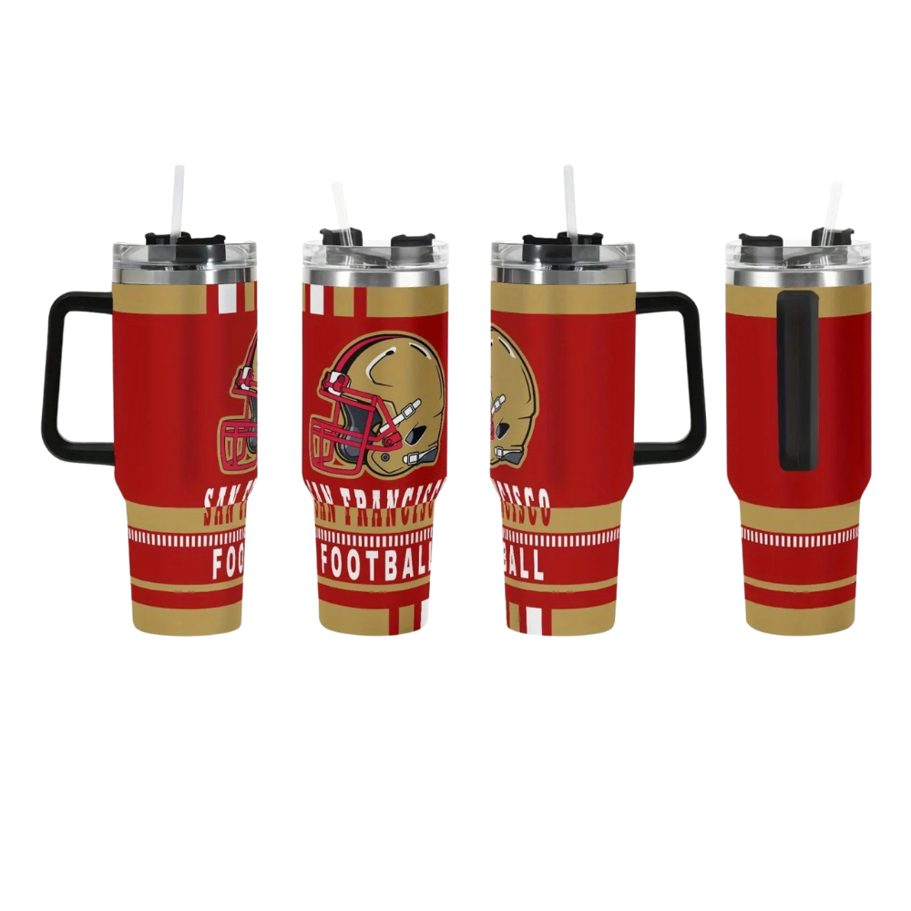40oz San Francisco 49ers Football Themed Stainless Steel Tumbler