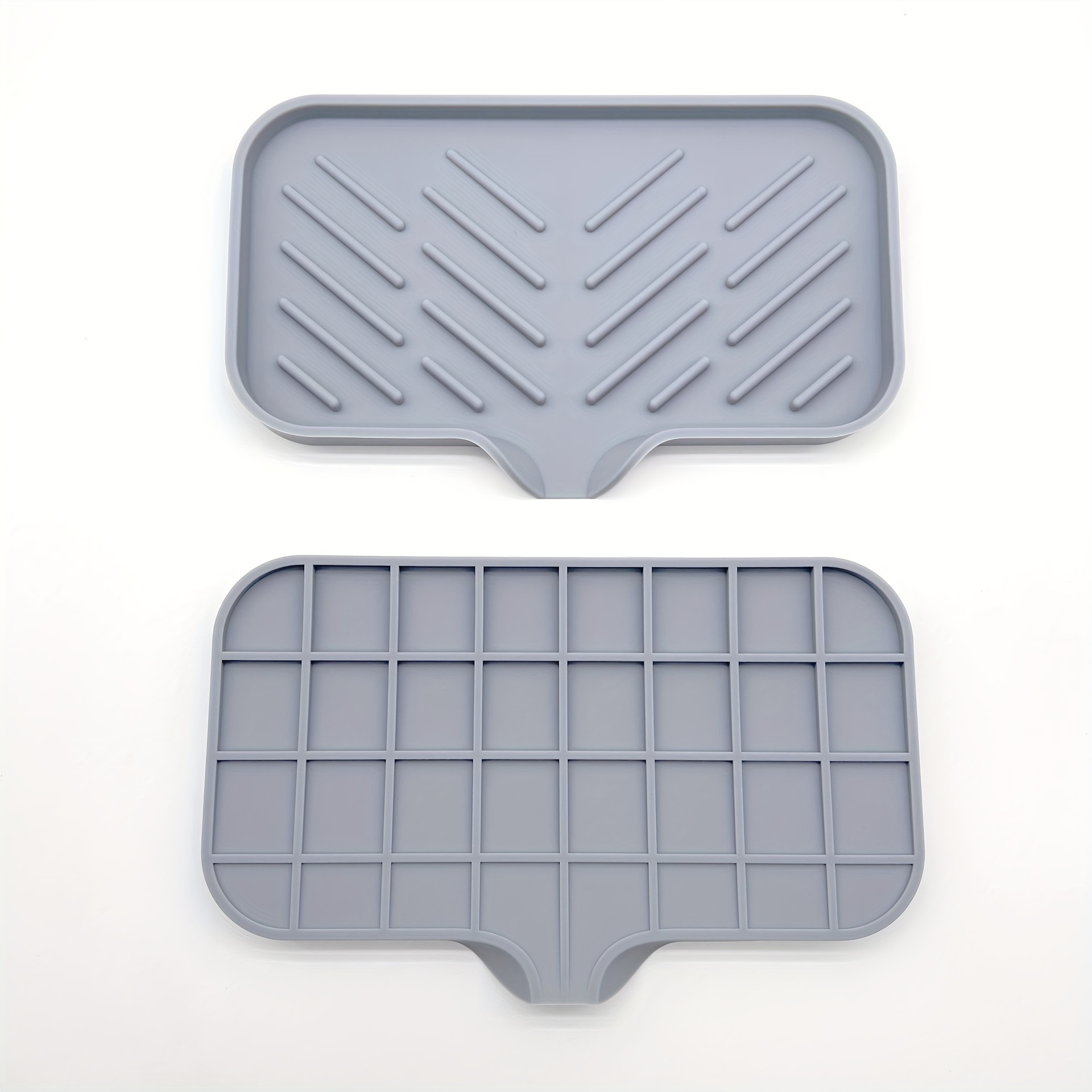 Silicone Kitchen Sink Organizer Tray 2 Pack Sponge Soap Holder Counter
