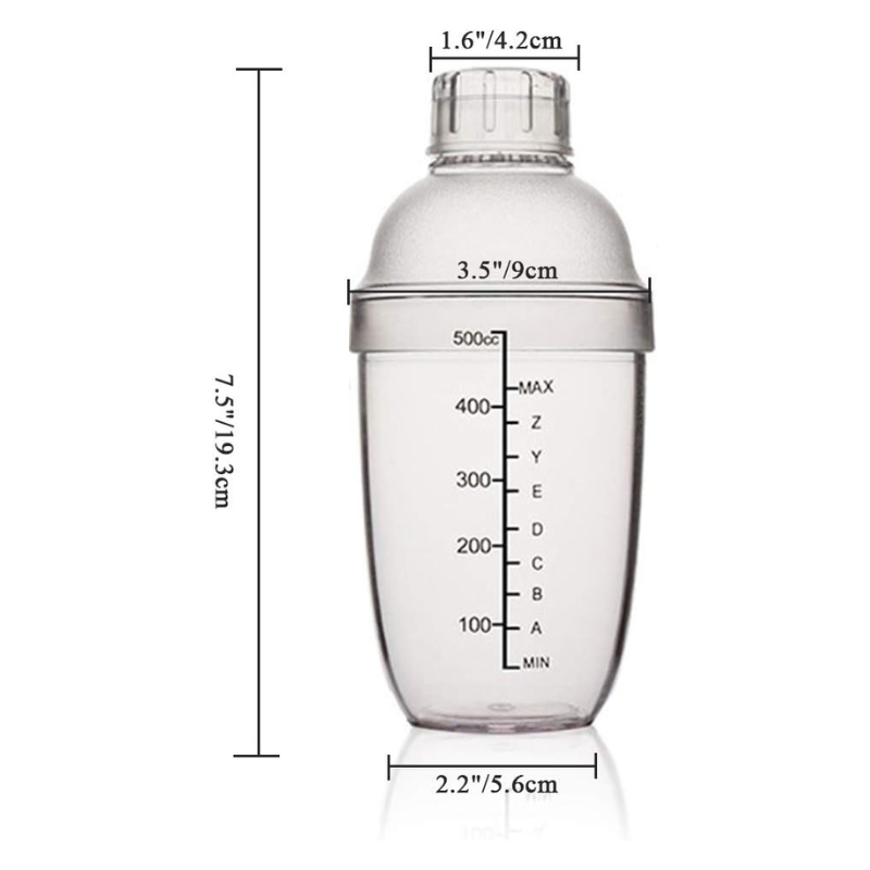 17 Oz Drink Mixer Hand Shaker Cup Mixing Solution For Any Drink-Wine and Whiskey Decanter