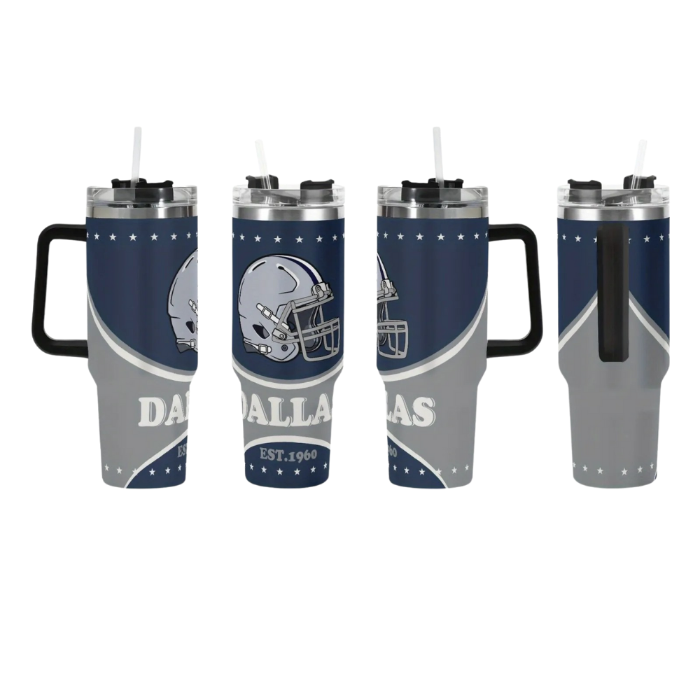 40oz Dallas Cowboys Football Themed Stainless Steel Travel Tumbler