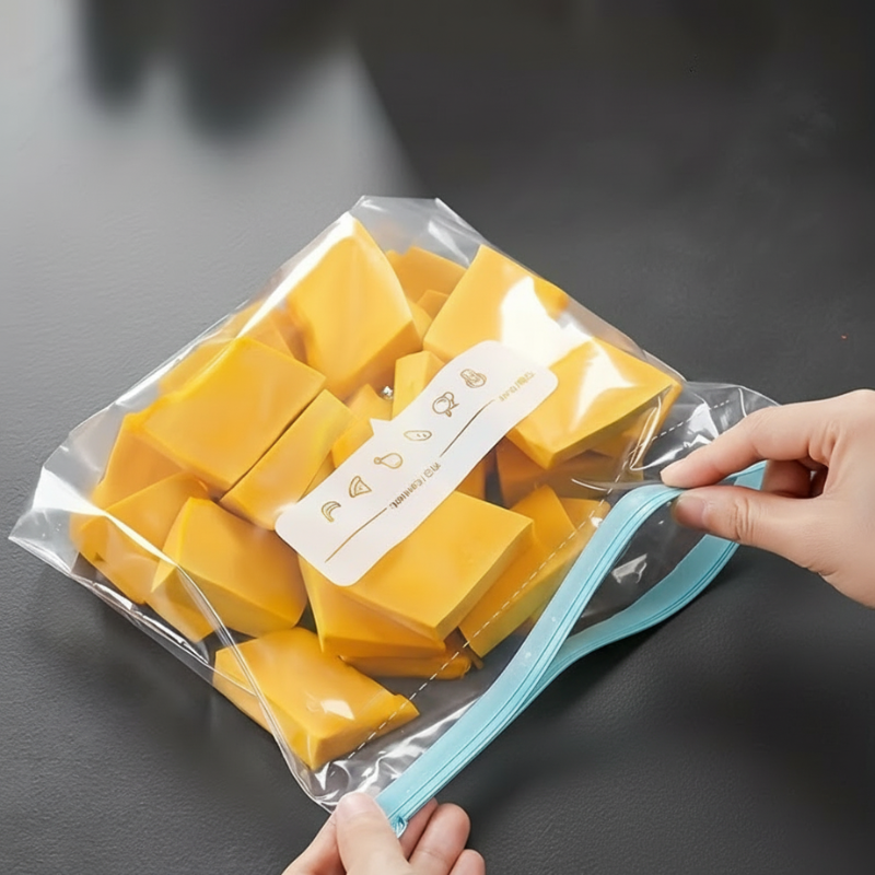 Reusable Zipper Food Storage Bags Set - BPA Free Freezer Safe Silicone Bags for Meal Prep