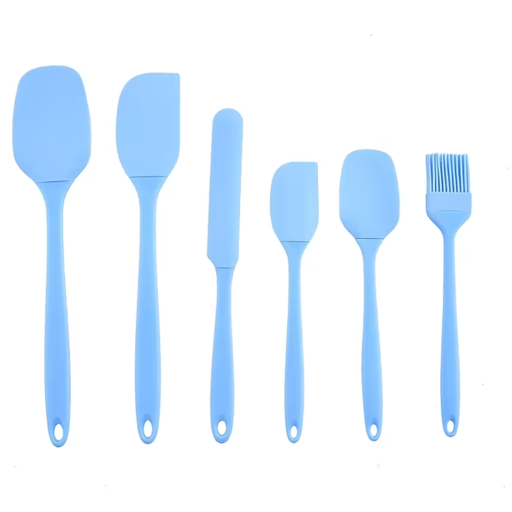 Silicone Spatula Set 6 Piece - Heat Resistant Baking Tools & Kitchen Utensils for Nonstick Cookware