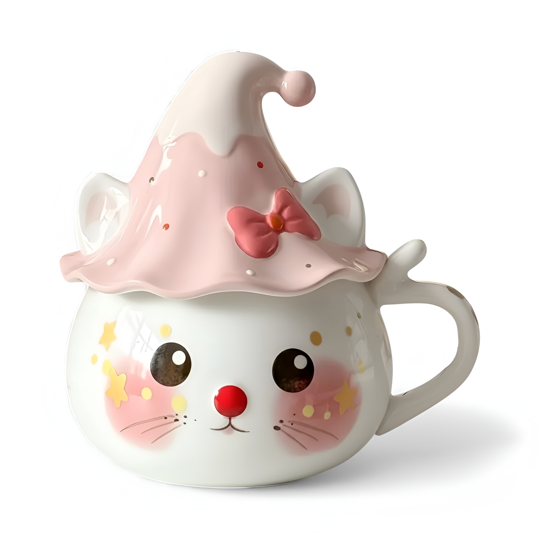 Creative Ceramic Mug With Cat Design And Lid