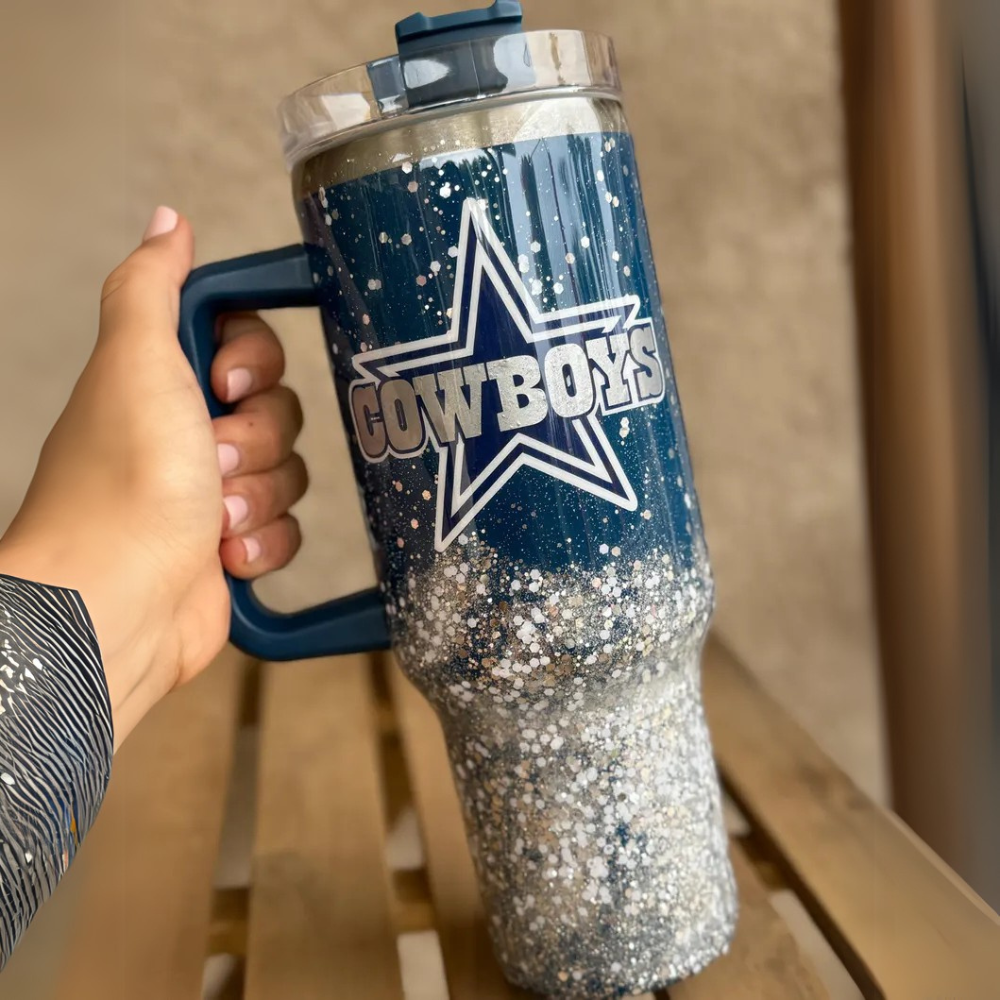 Dallas Cowboys Glitter Insulated Tumbler With Handle