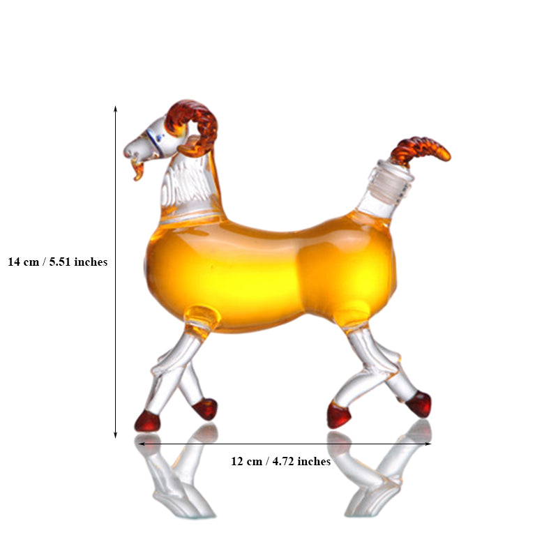 Ram Shaped Glass Decanter