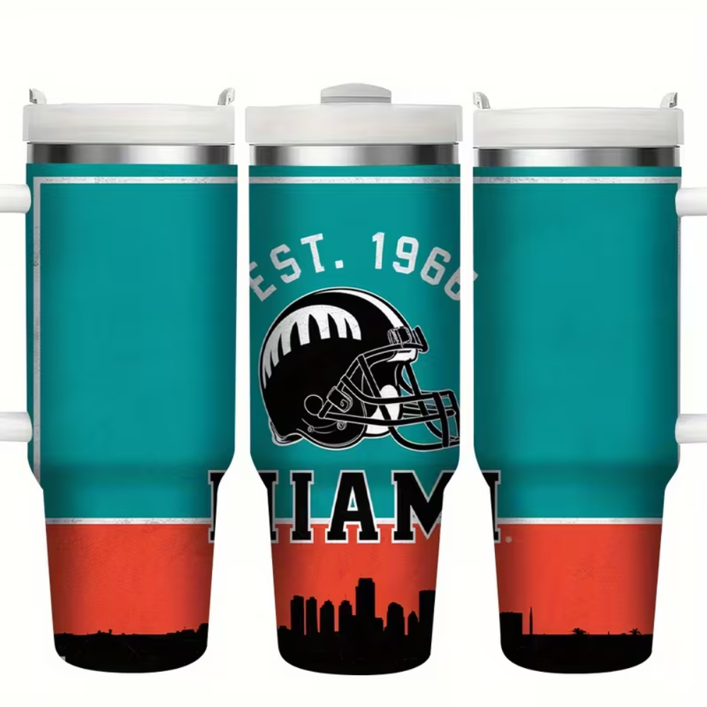 Miami Football 40oz Stainless Steel Tumbler