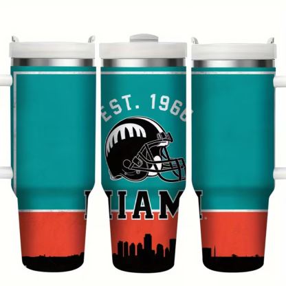 Miami Football 40oz Stainless Steel Tumbler