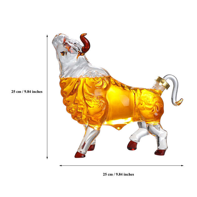 Charging Bull Glass Decanter-Wine and Whiskey Decanter