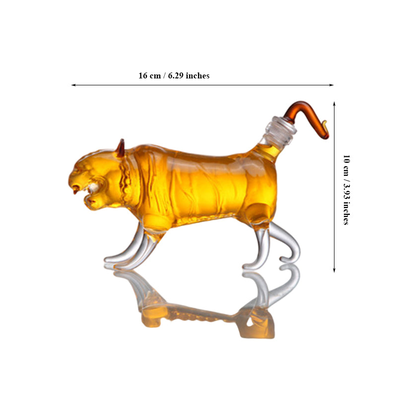Glass Tiger Shaped Decanter
