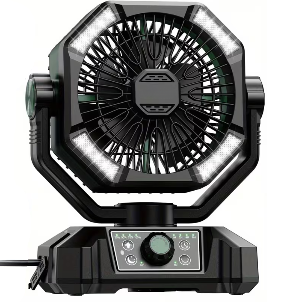 20000Mah Battery Powered Dual Motor Oscillating Camping Fan With Remote Control