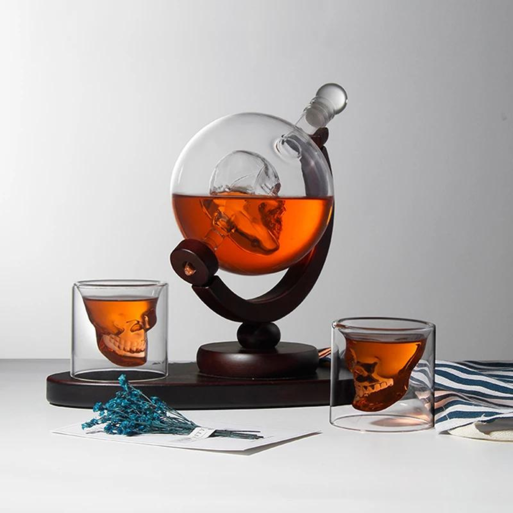 Skull Glass Decanter Set