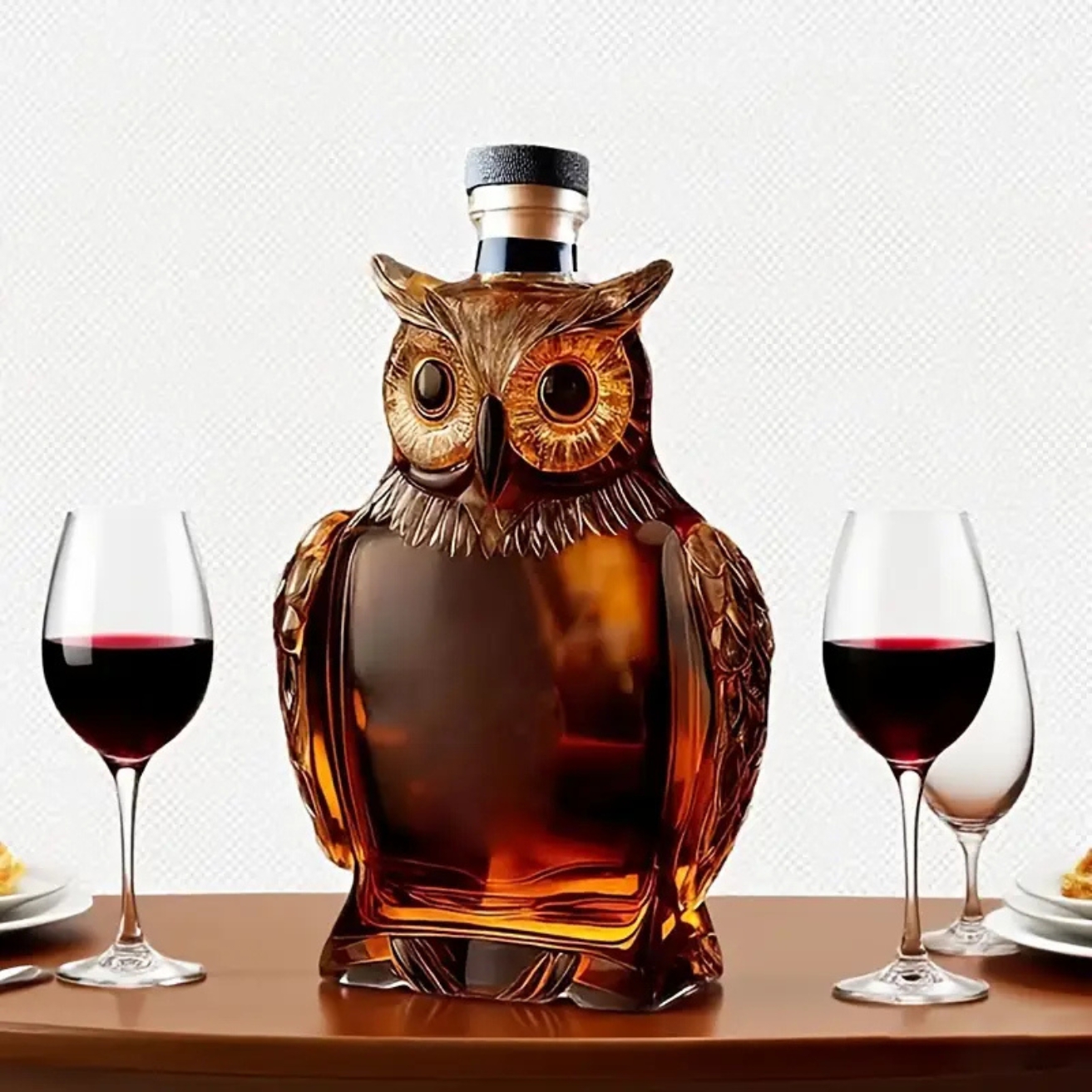 Owl Shaped Glass Wine Decanter Creative Mini Bottle