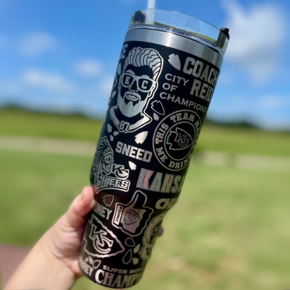 Kansas City Chiefs Tumbler – Double-Wall with Spill-Resistant Lid-Wine and Whiskey Decanter