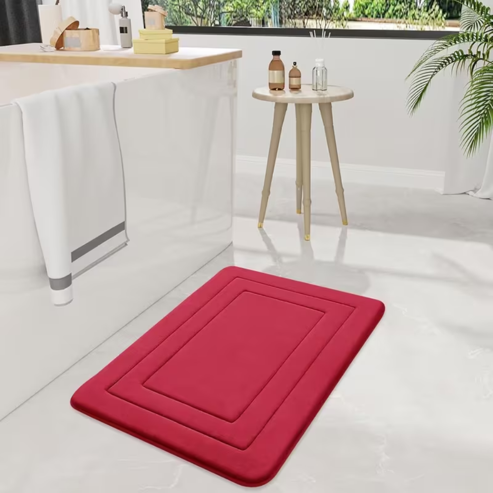 Memory Foam Bath Mat Set 2 Piece - Non Slip Absorbent Bathroom Rugs & Cushioned Floor Mats
