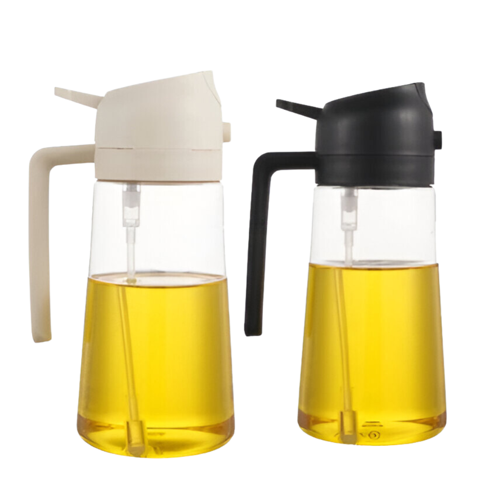 Set of Two Oil Dispenser Bottles With Practical Spouts-Wine and Whiskey Decanter