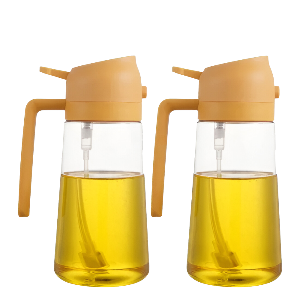 Set of Two Pour Oil Vinegar Bottles – Precise Dispensing for Oils-Wine and Whiskey Decanter