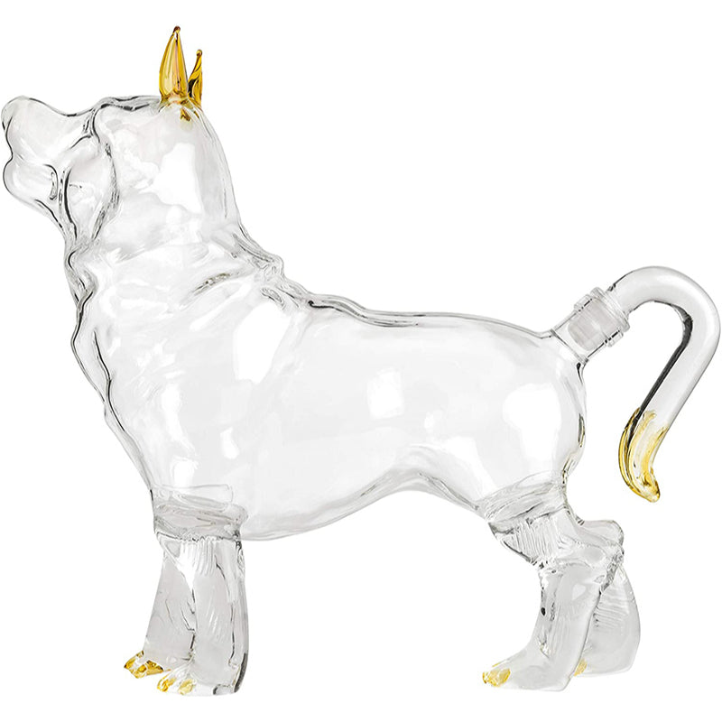 Glass Dog Shaped Decanter-Wine and Whiskey Decanter