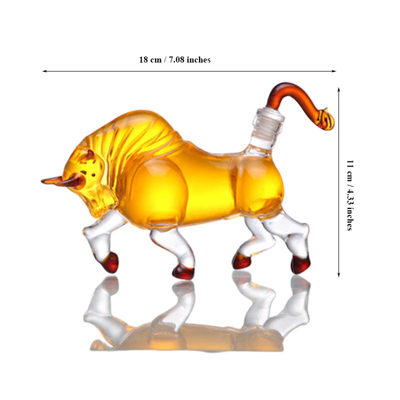 Bull Shaped Glass Decanter