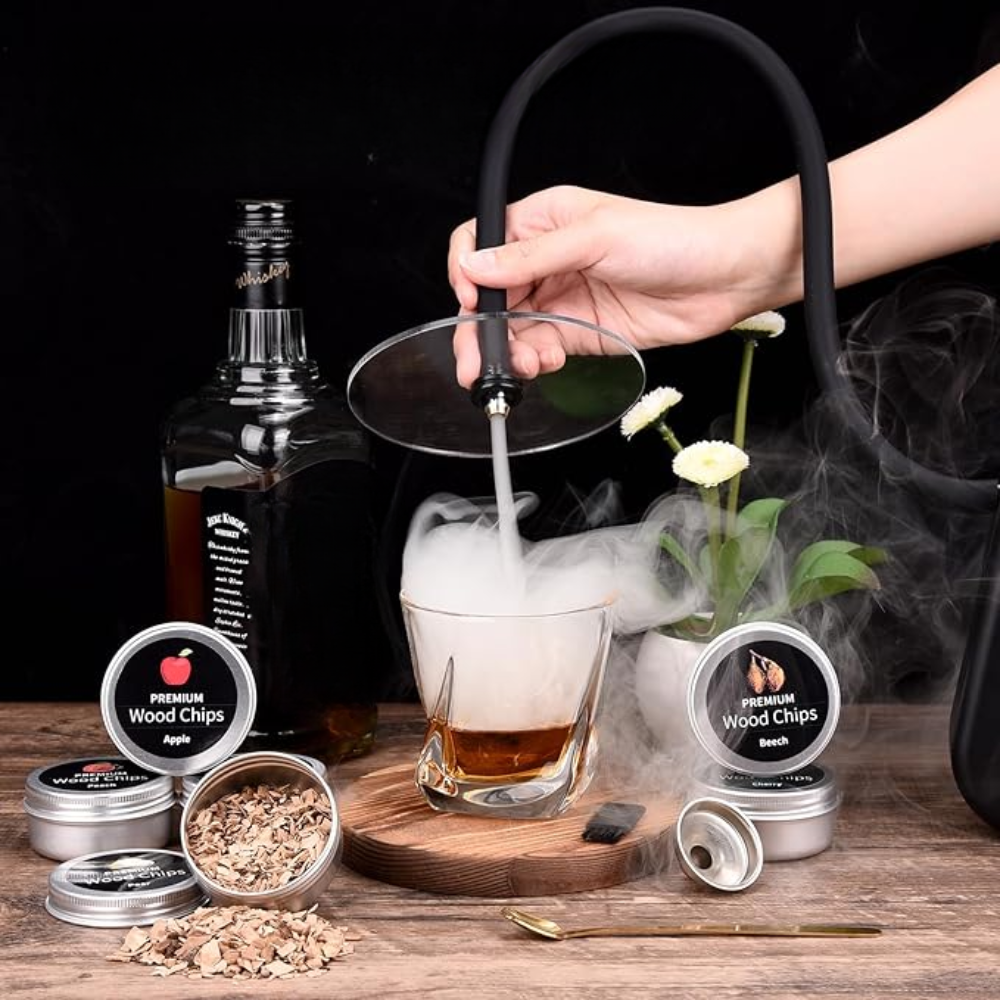 Drink Infuser Kit With Torch And 6 Wood Chips-Wine and Whiskey Decanter