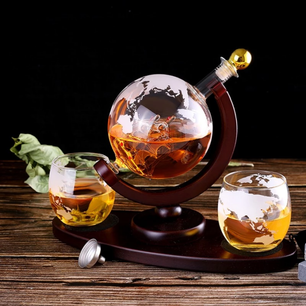 Whiskey Globe Decanter Set-Wine and Whiskey Decanter