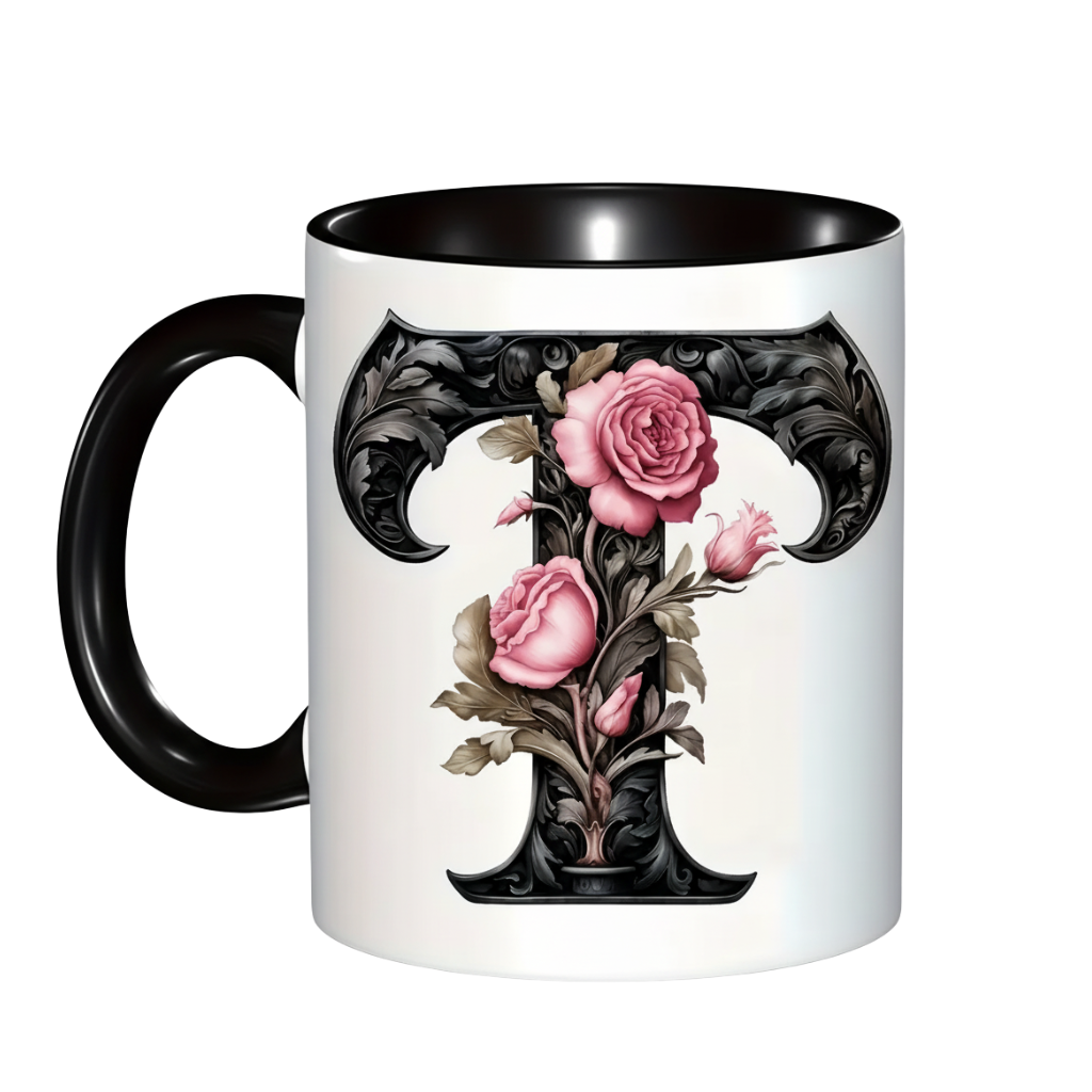 Alphabet Printed Ceramic Coffee Mug