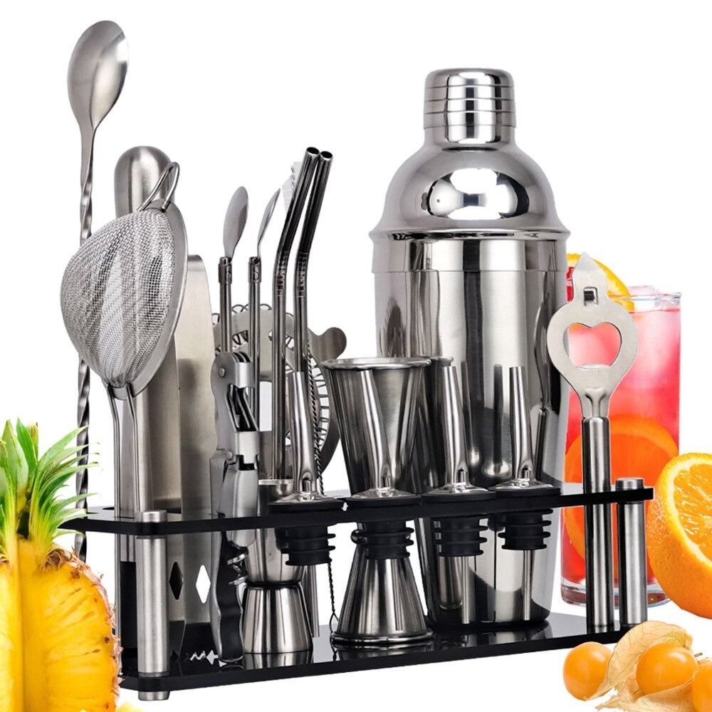 Stainless Steel Bar Set-Wine and Whiskey Decanter