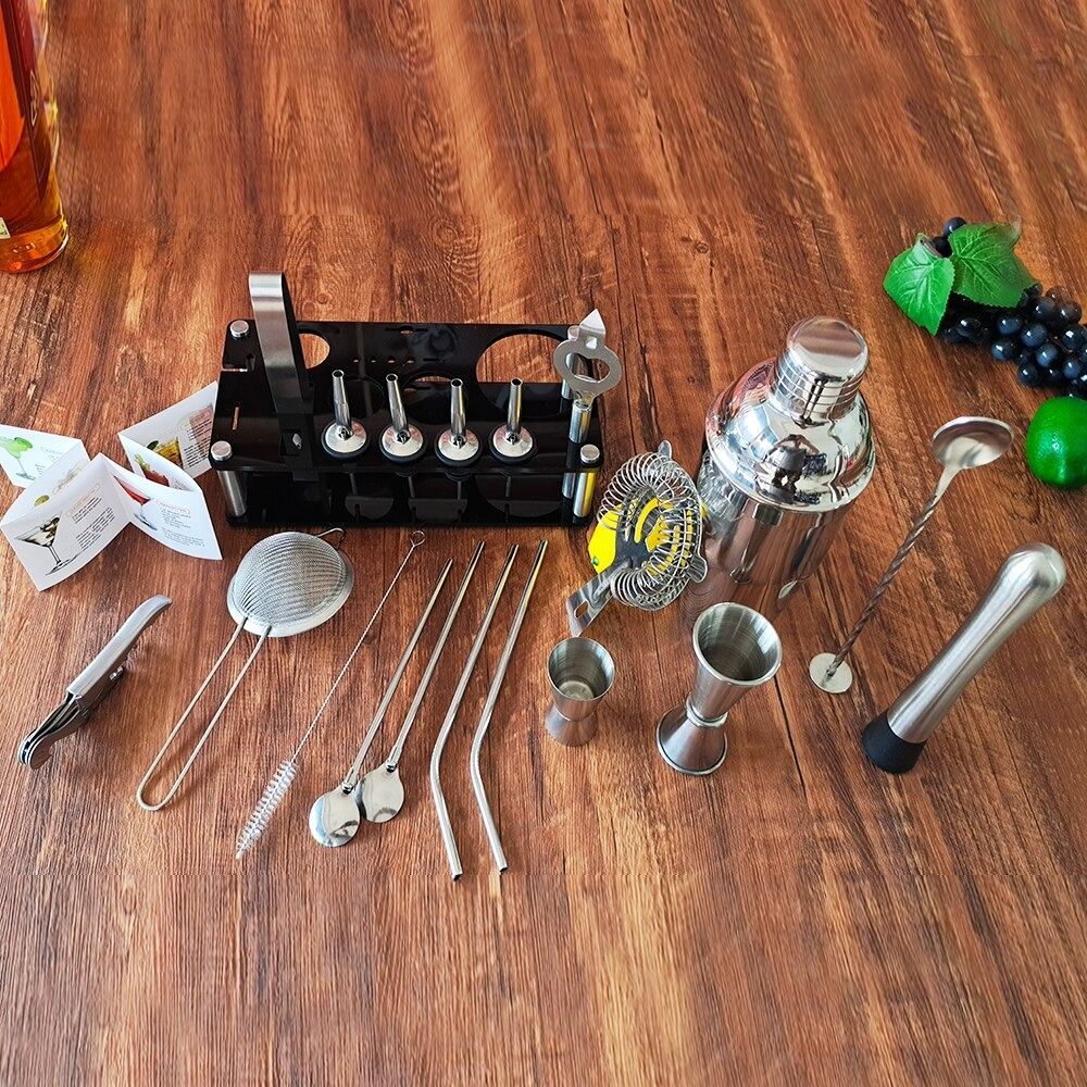 Stainless Steel Bar Set-Wine and Whiskey Decanter