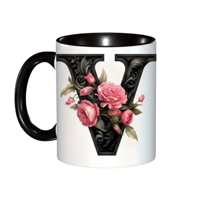 Alphabet Printed Ceramic Coffee Mug