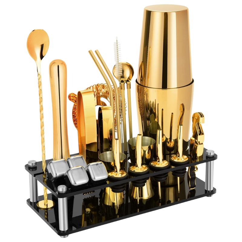 23 Pieces Cocktail Shaker Complete Mixology Kit With Stand