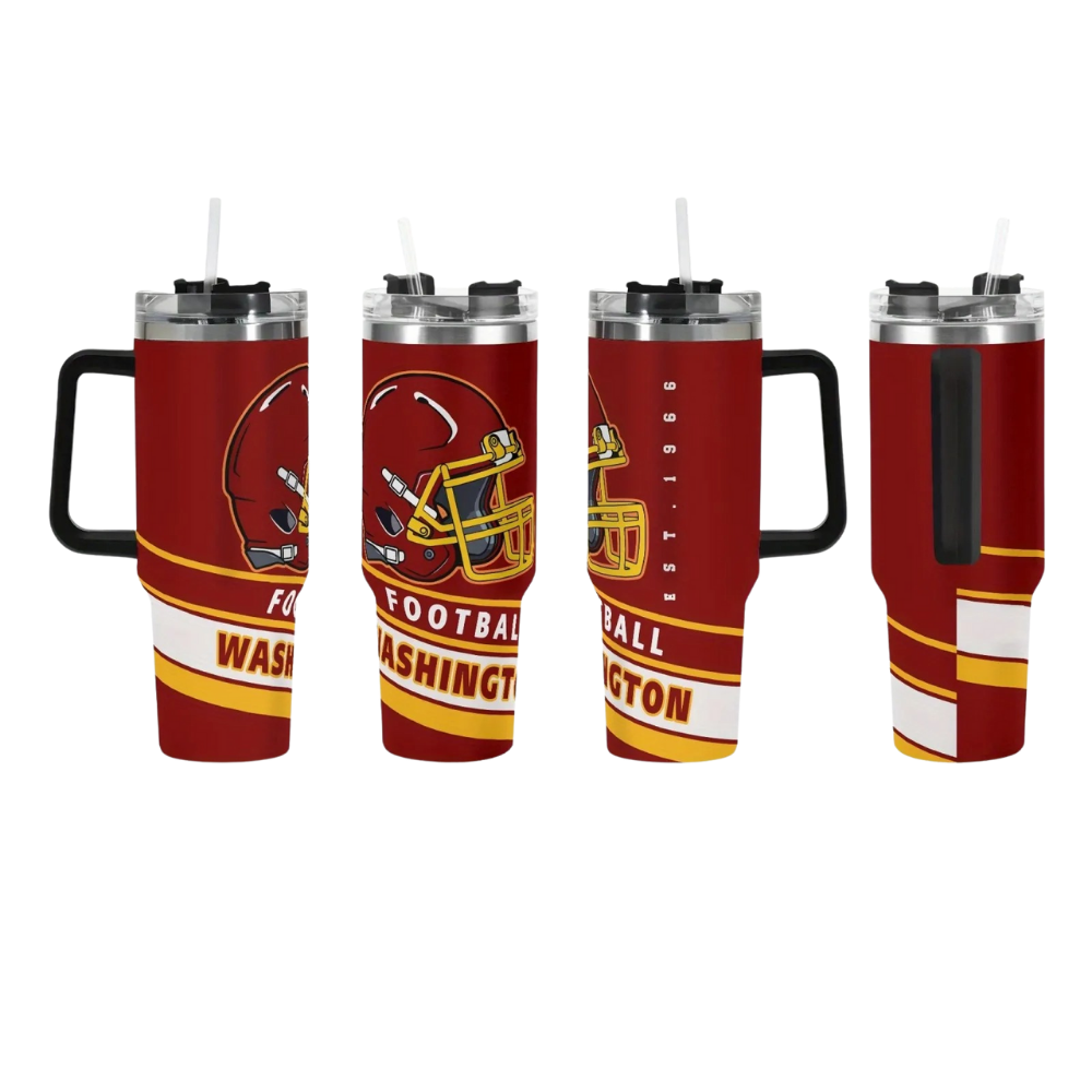 40oz Washington Commanders Football Team Themed Stainless Steel Travel Tumbler