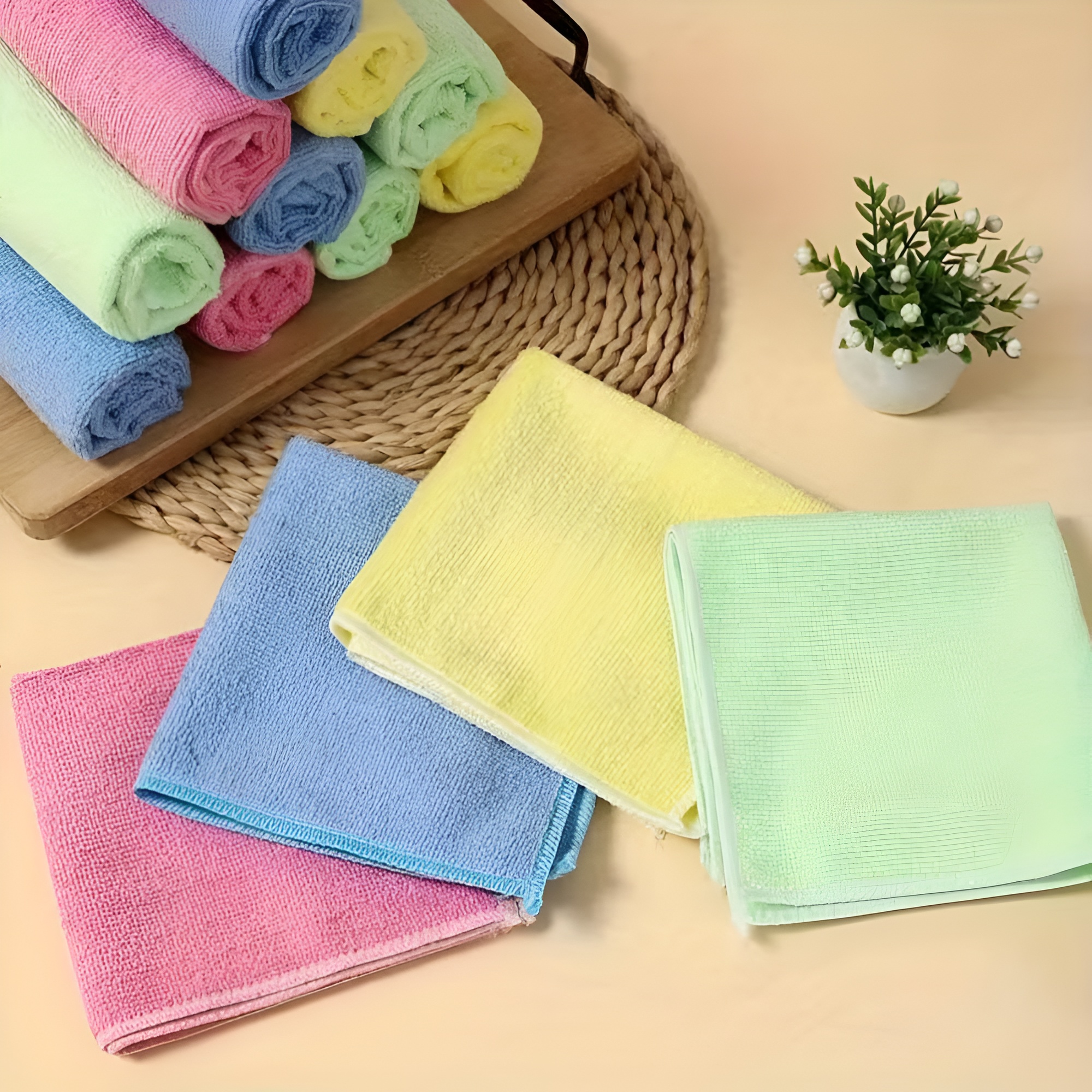 20 Piece Of Microfiber Cleaning Cloth Absorbent Kitchen Towels