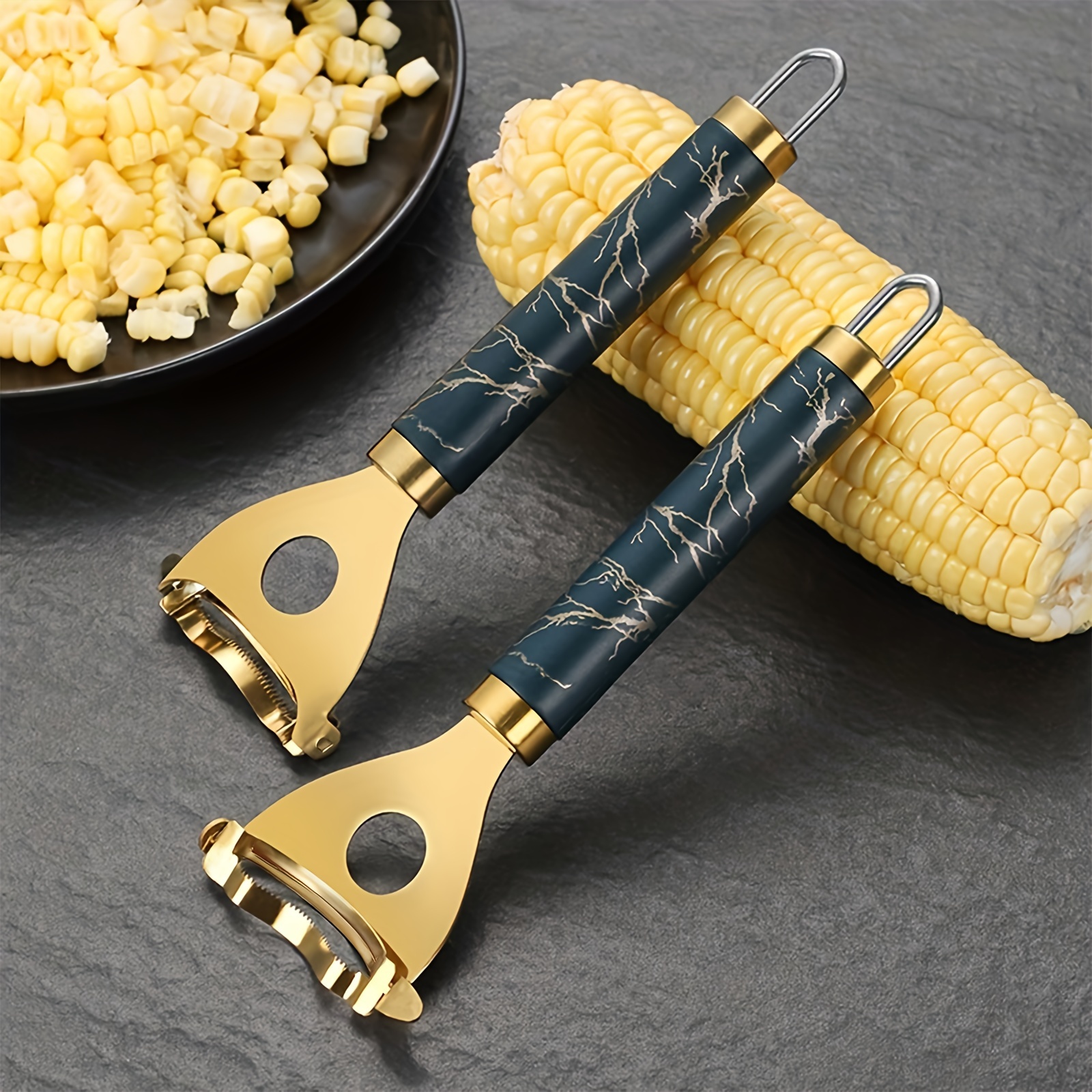 Stainless Steel Corn Cutter With Serrated Blade And Ergonomic Handle