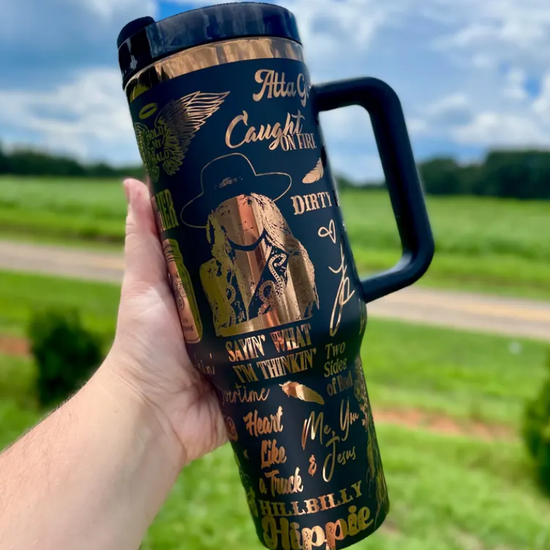 Lainey Wilson Tumbler – 40oz Insulated Drinkware for Fans-Wine and Whiskey Decanter
