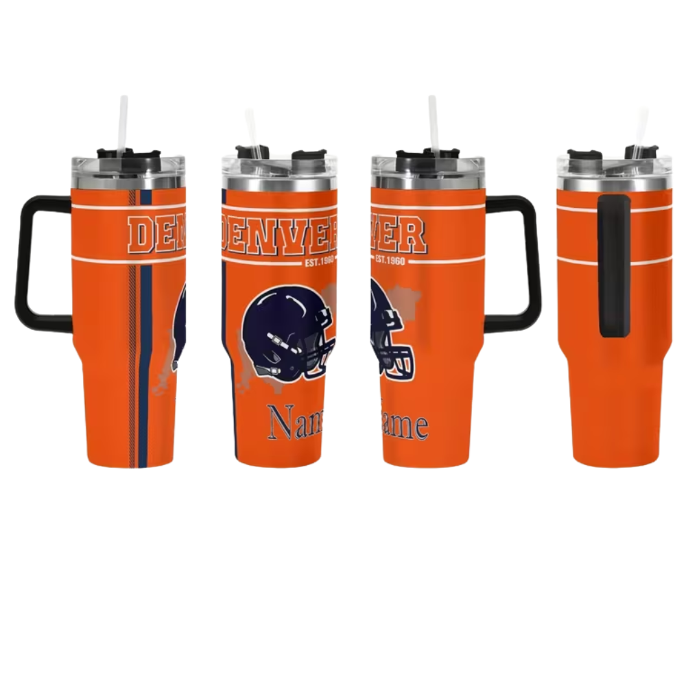 Personalized Denver Football 40oz Insulated Cup with Name