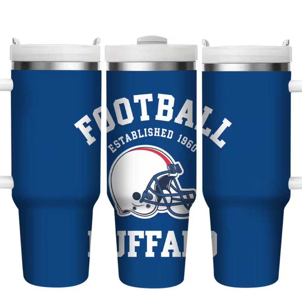 Buffalo Football 40oz Stainless Steel Insulated Tumbler with Straw