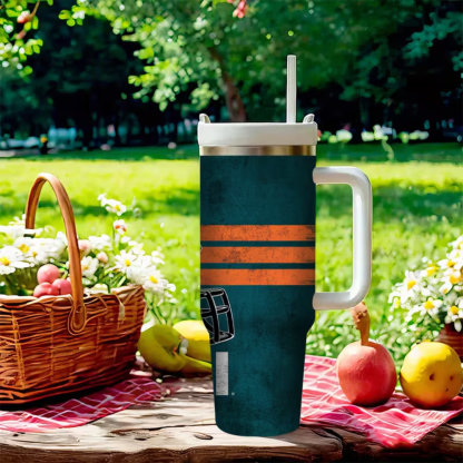 Durable, Miami Football 40oz Stainless Steel Tumbler