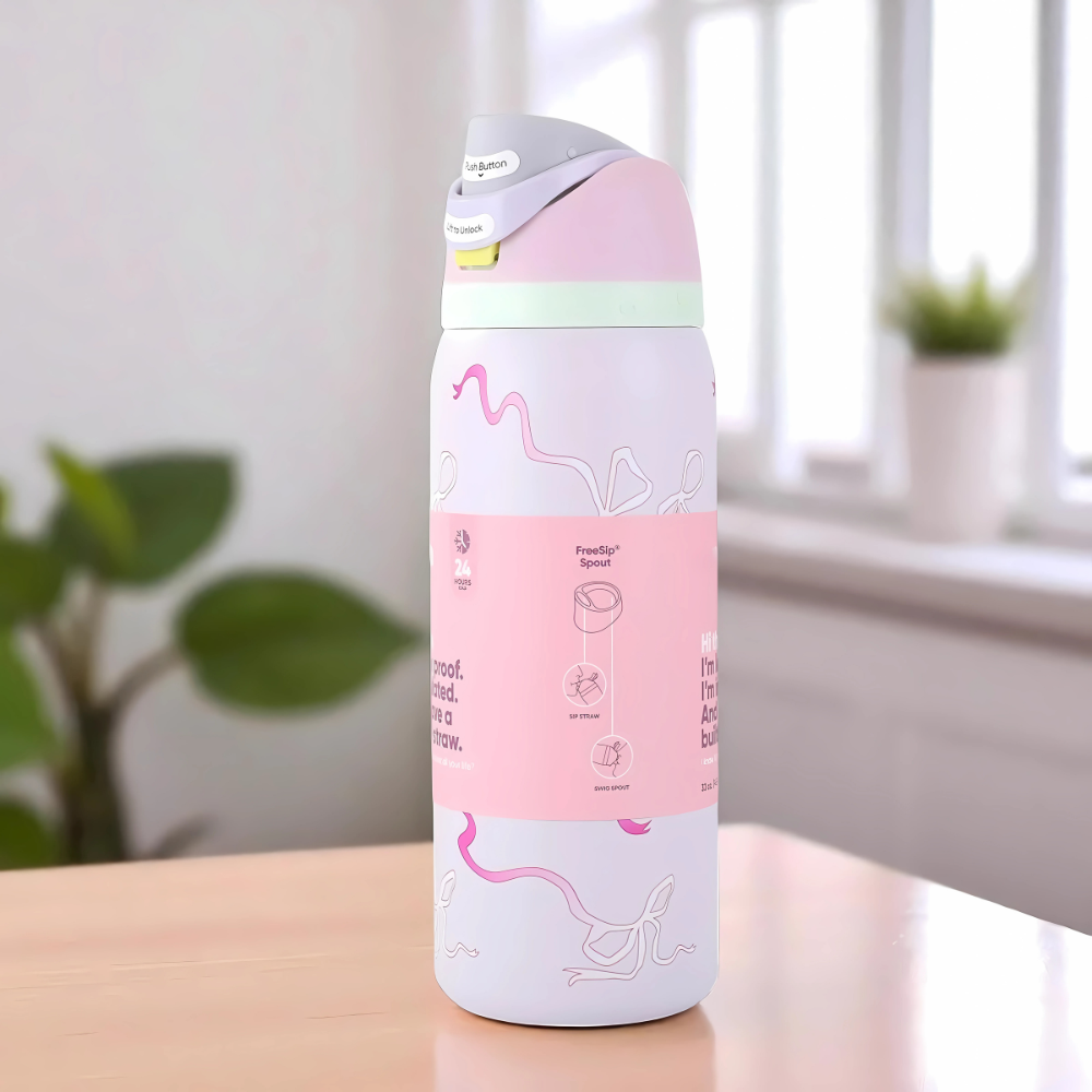 32oz Insulated Stainless Steel Water Bottle With Straw