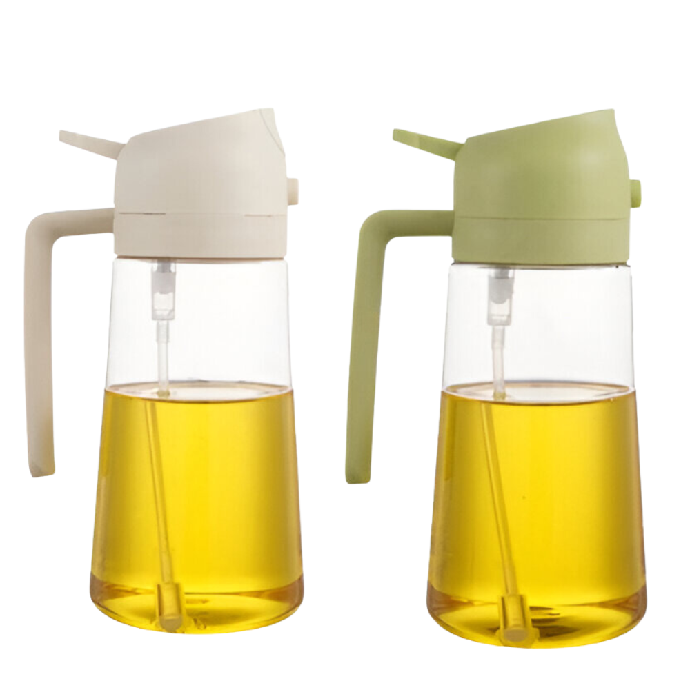 Set of Two Oil Dispenser Bottles With Practical Spouts