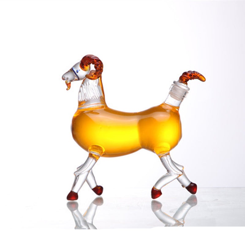Ram Shaped Glass Decanter