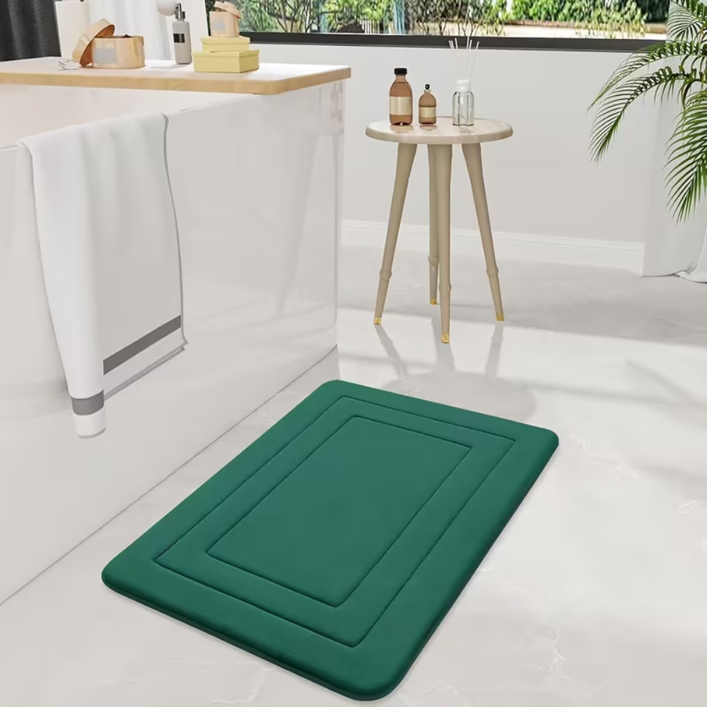 Memory Foam Bath Mat Set 2 Piece - Non Slip Absorbent Bathroom Rugs & Cushioned Floor Mats
