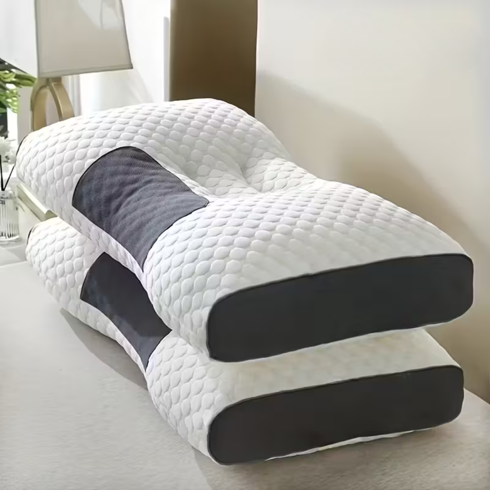 2 Pack Adjustable Cervical Neck Support Pillow - Ergonomic Memory Foam Sleeping Pillow