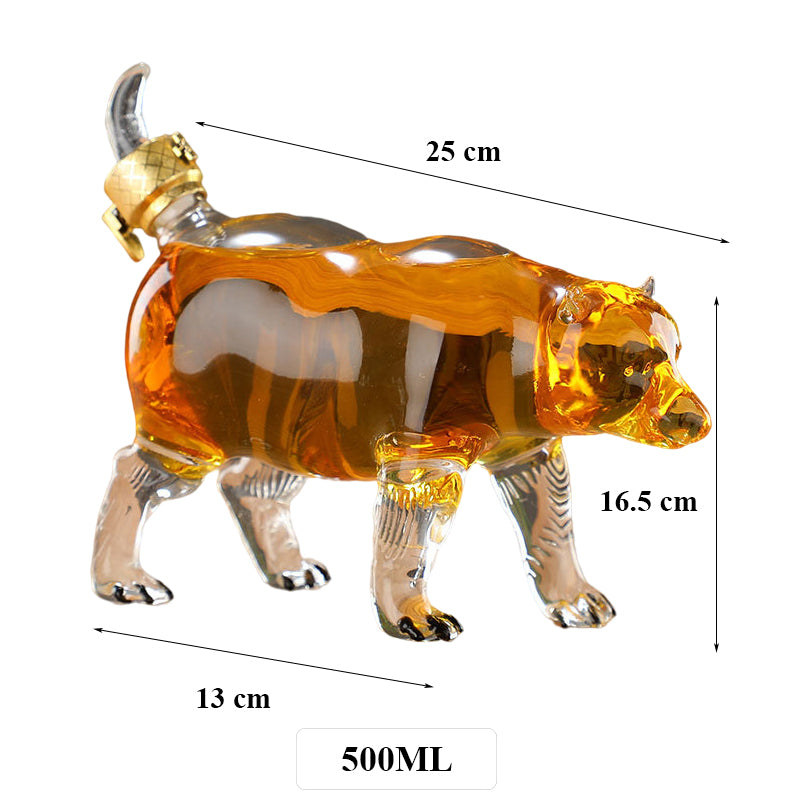 Bear Shaped Glass Decanter