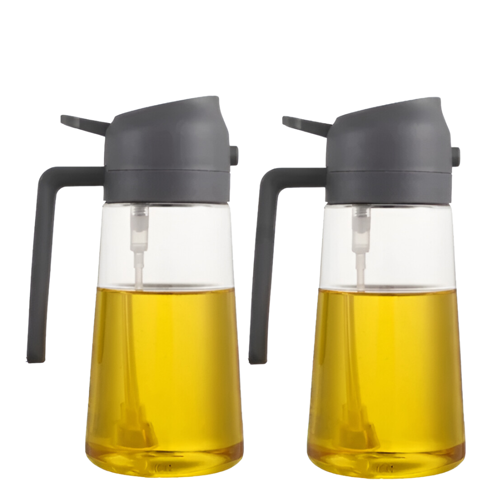 Set of Two Pour Oil Vinegar Bottles – Precise Dispensing for Oils-Wine and Whiskey Decanter
